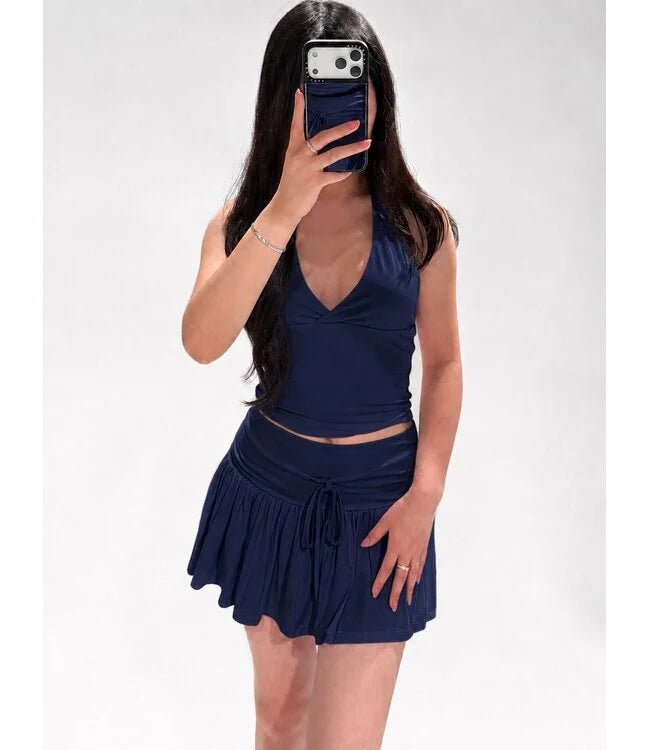 Fiona Halter Top - Navy